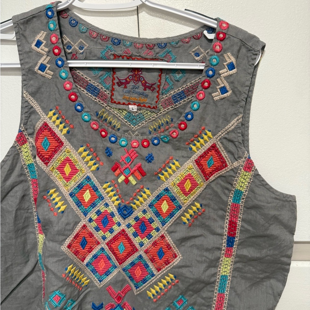 Johnny Was Embellished Blouse large tank - Picture 3 of 5
